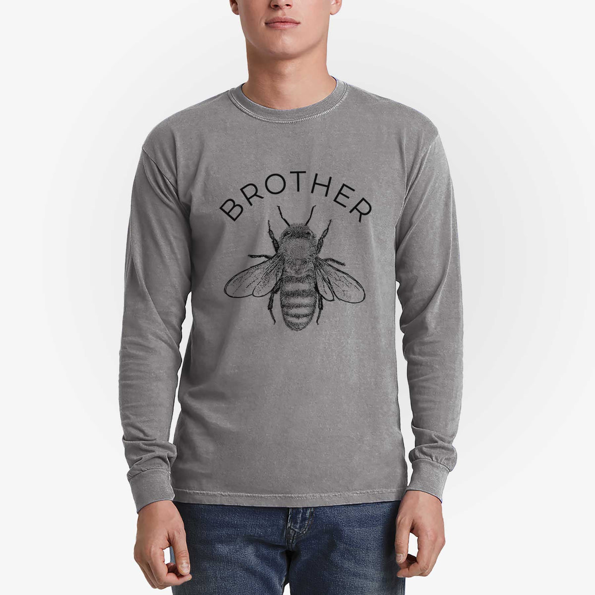 Brother Bee - Men&#39;s Heavyweight 100% Cotton Long Sleeve