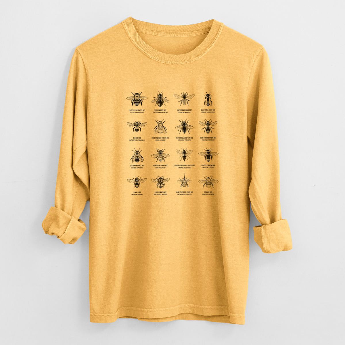 Bee Chart - Bees in North America - Heavyweight 100% Cotton Long Sleeve