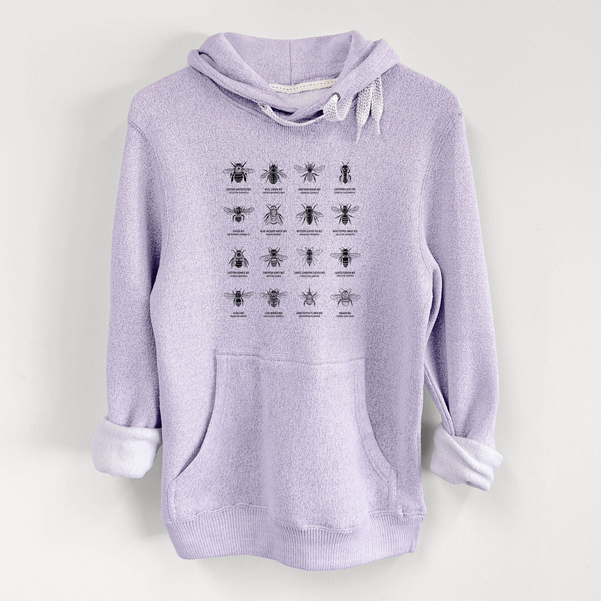 Bee Chart - Bees in North America - Knit Hoodie