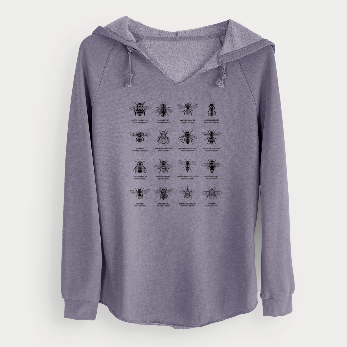 Bee Chart - Bees in North America - Cali Wave Hooded Sweatshirt