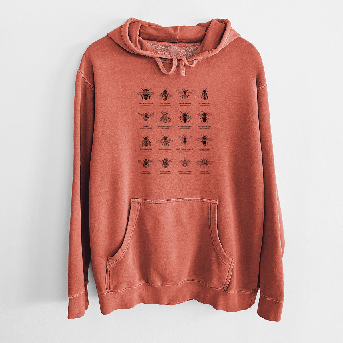 Bee Chart - Bees in North America - Unisex Pigment Dyed Hoodie