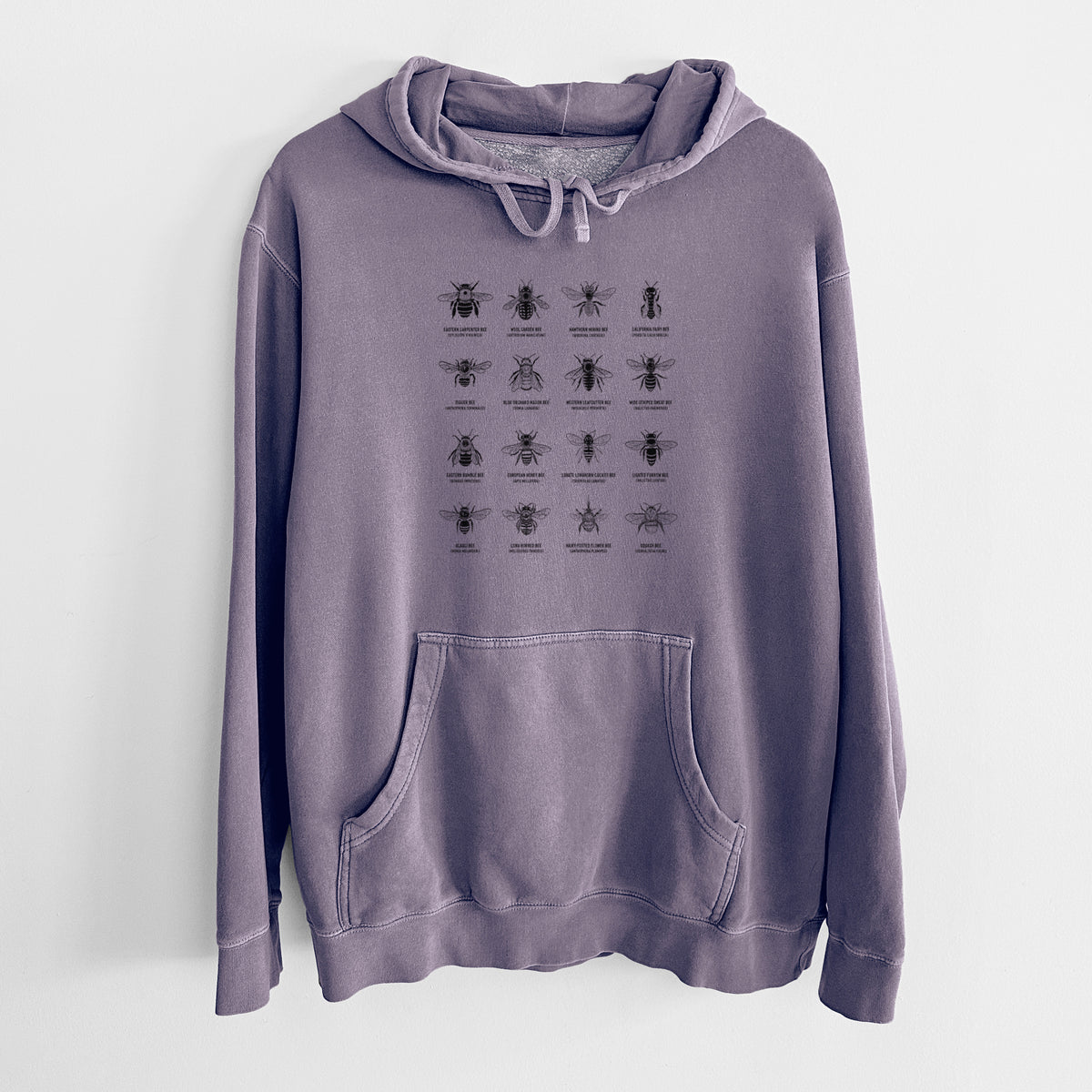 Bee Chart - Bees in North America - Unisex Pigment Dyed Hoodie