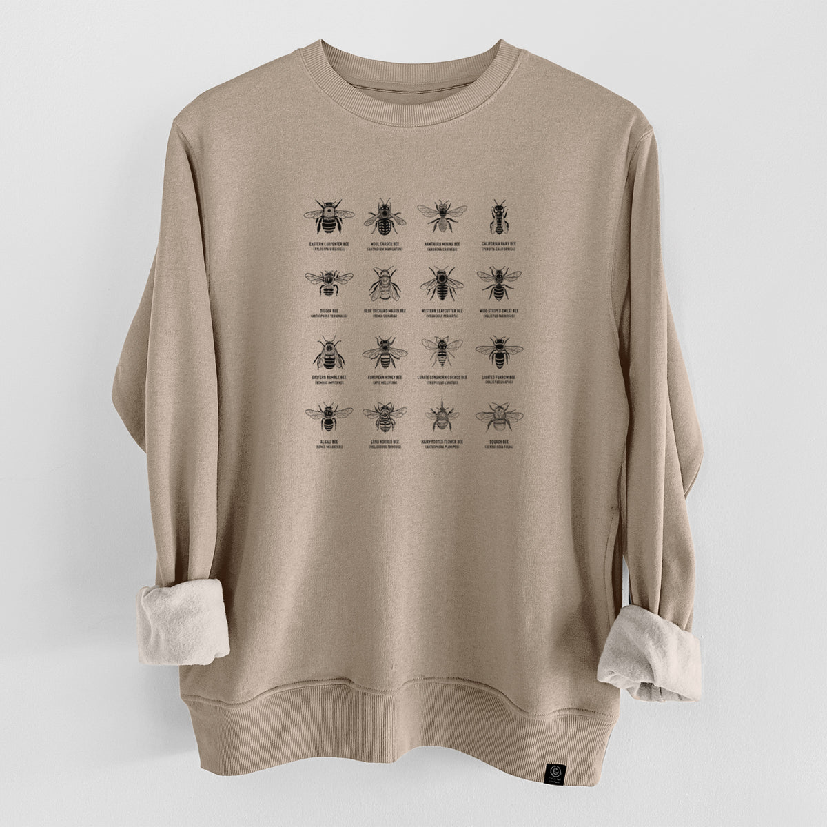 Bee Chart - Bees in North America  - Unisex Reclaimed Crewneck Sweatshirt