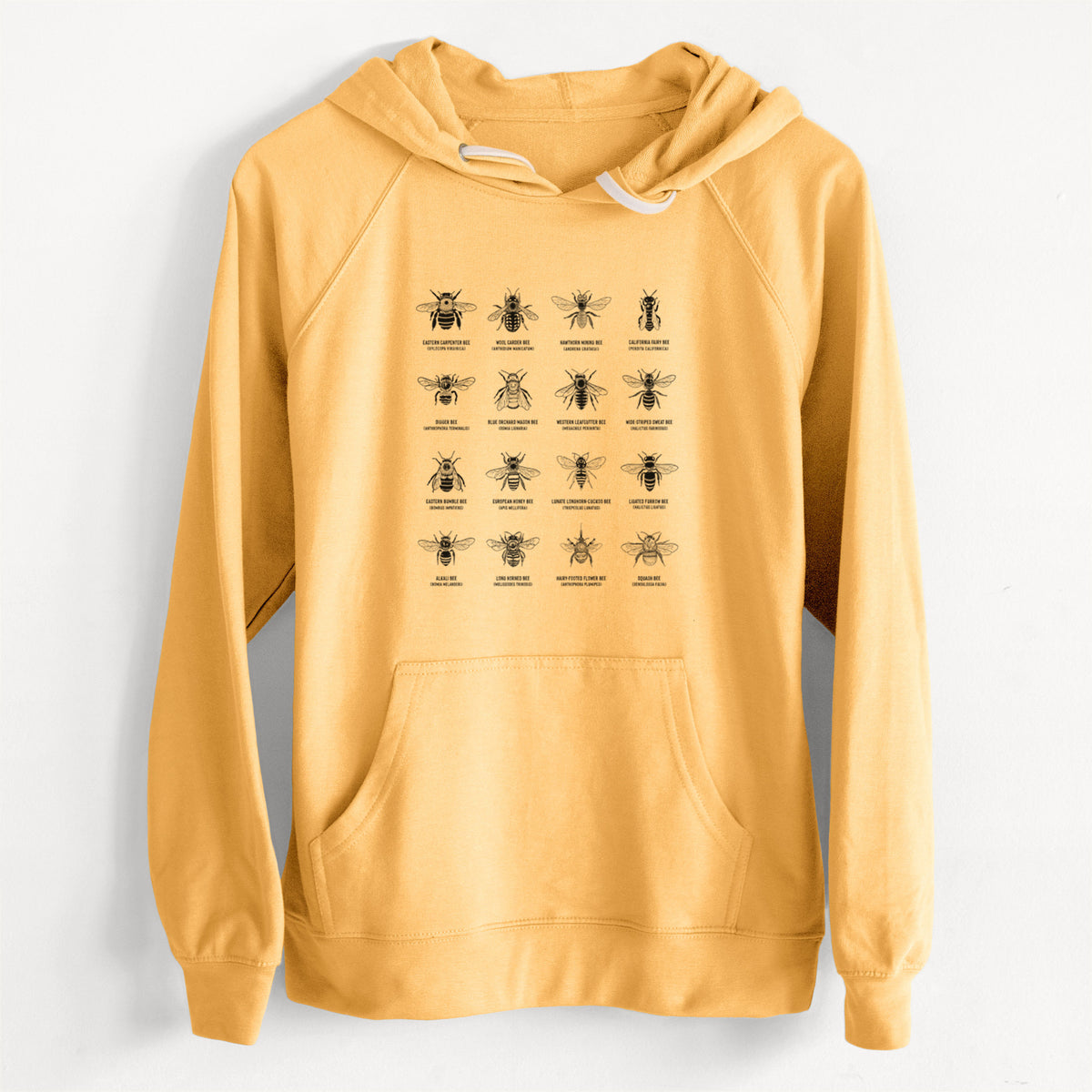 CLEARANCE - Bee Chart - Bees in North America  - Unisex Slim Fit Loopback Terry Hoodie