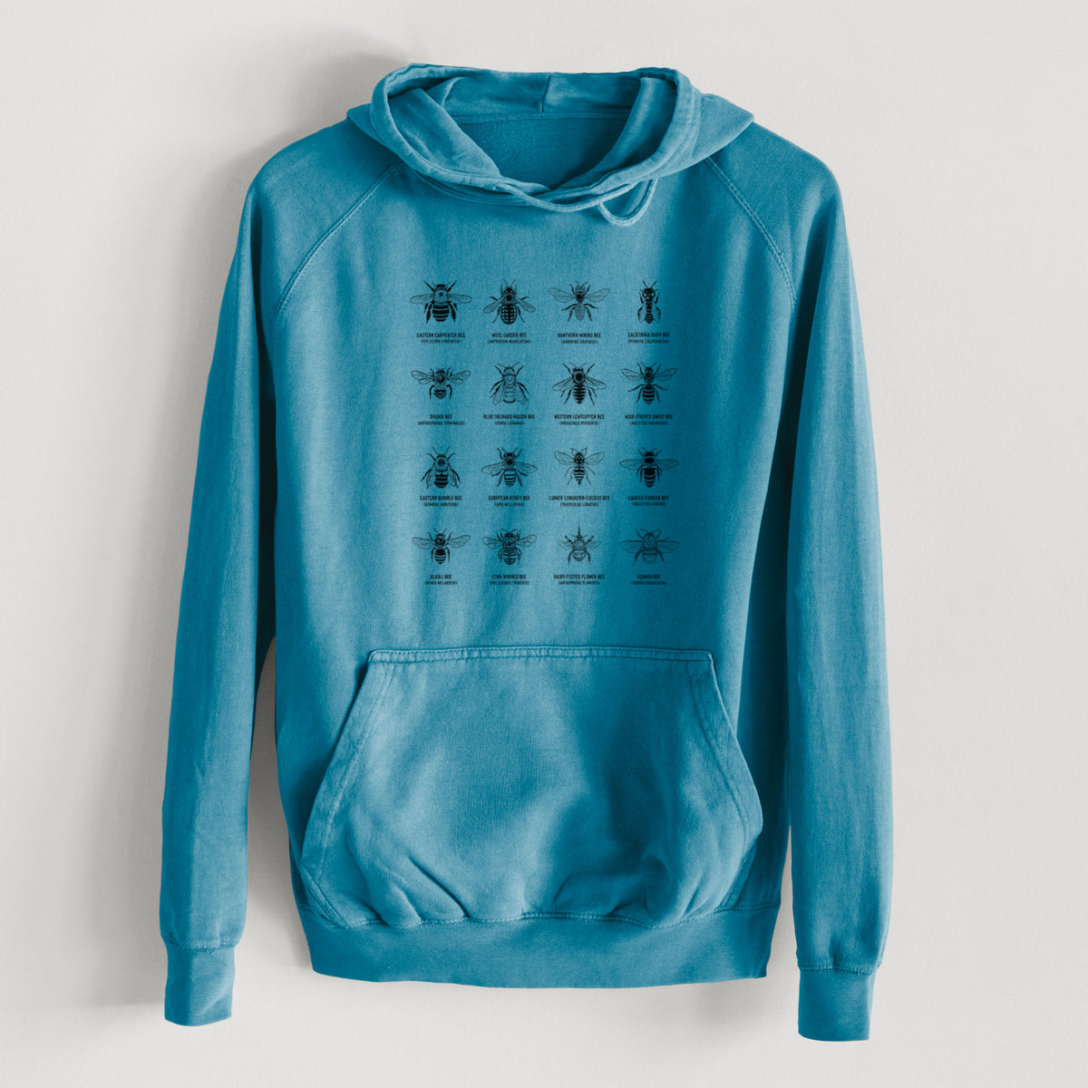 Bee Chart - Bees in North America  - Mid-Weight Unisex Vintage 100% Cotton Hoodie