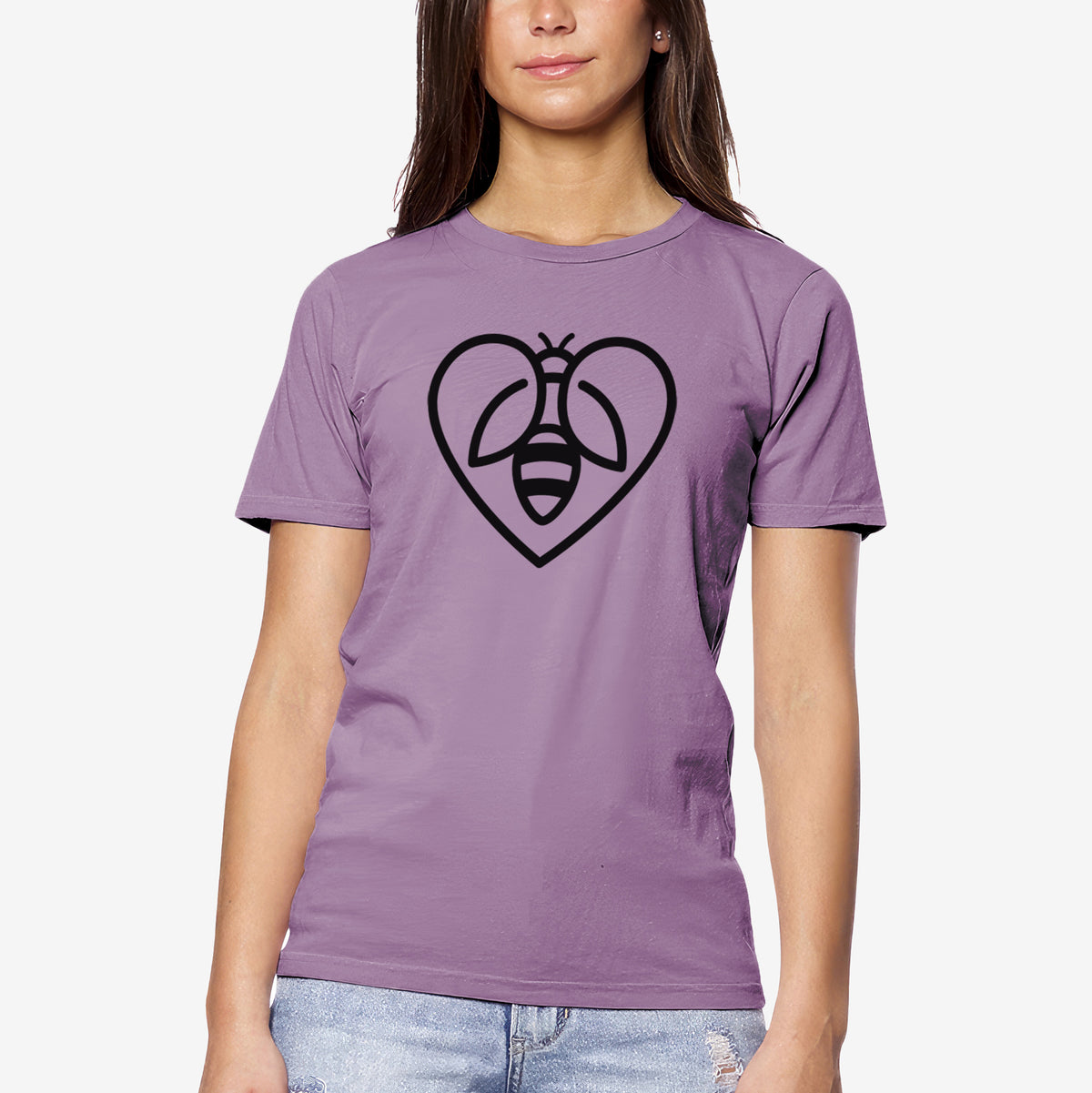 CLOSEOUT - Bee Heart Icon - Unisex Crewneck - Made in USA - 100% Organic Cotton