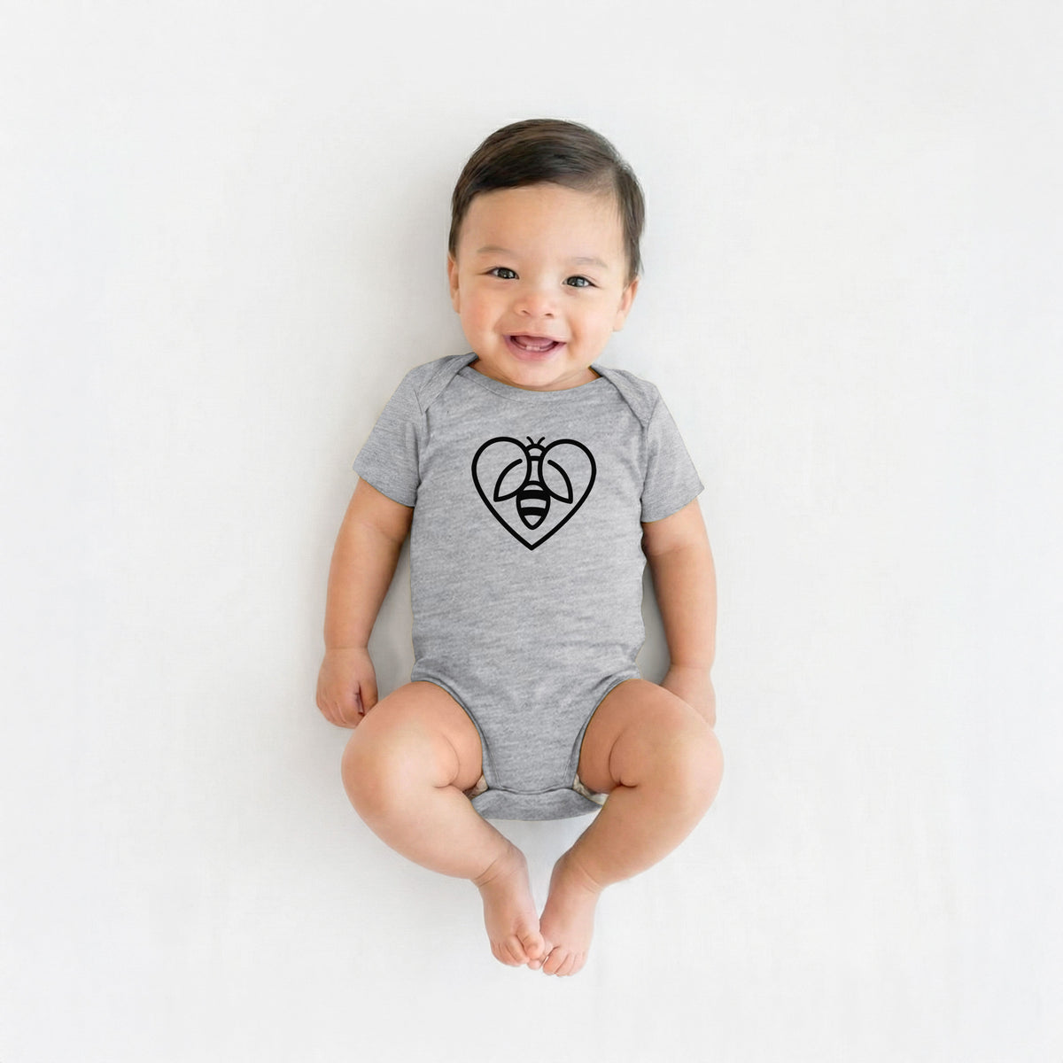 Bee Heart Icon - Baby Fine Jersey Bodysuit