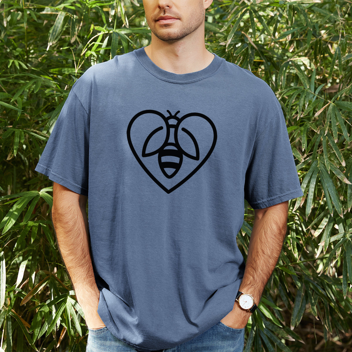 Bee Heart Icon - Unisex Comfort Colors Garment-Dyed Heavyweight T-shirt