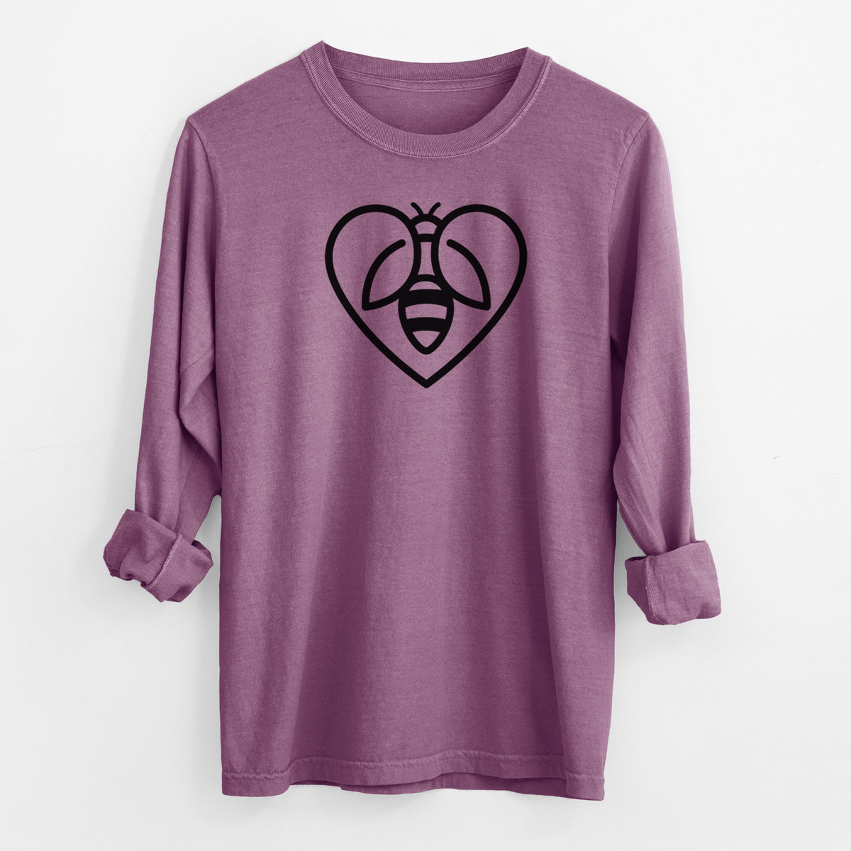 Bee Heart Icon - Men&#39;s Heavyweight 100% Cotton Long Sleeve