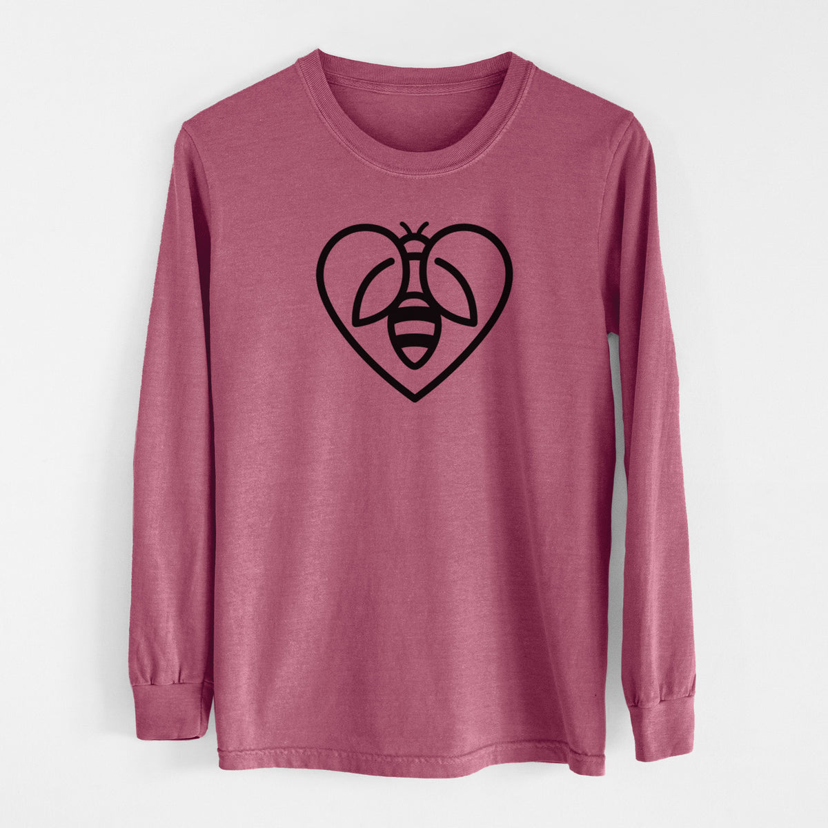 Bee Heart Icon - Men&#39;s Heavyweight 100% Cotton Long Sleeve