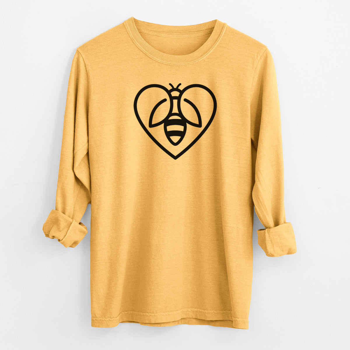 Bee Heart Icon - Men&#39;s Heavyweight 100% Cotton Long Sleeve