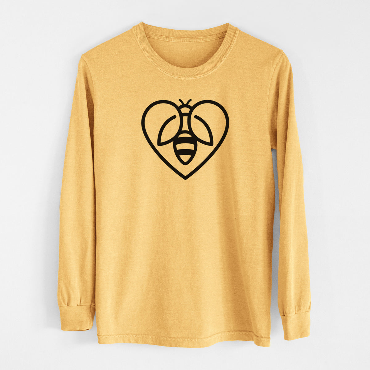 Bee Heart Icon - Men&#39;s Heavyweight 100% Cotton Long Sleeve