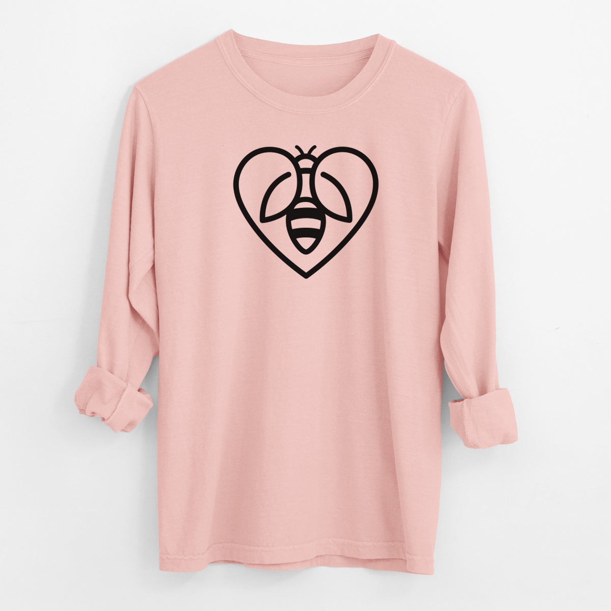 Bee Heart Icon - Men&#39;s Heavyweight 100% Cotton Long Sleeve