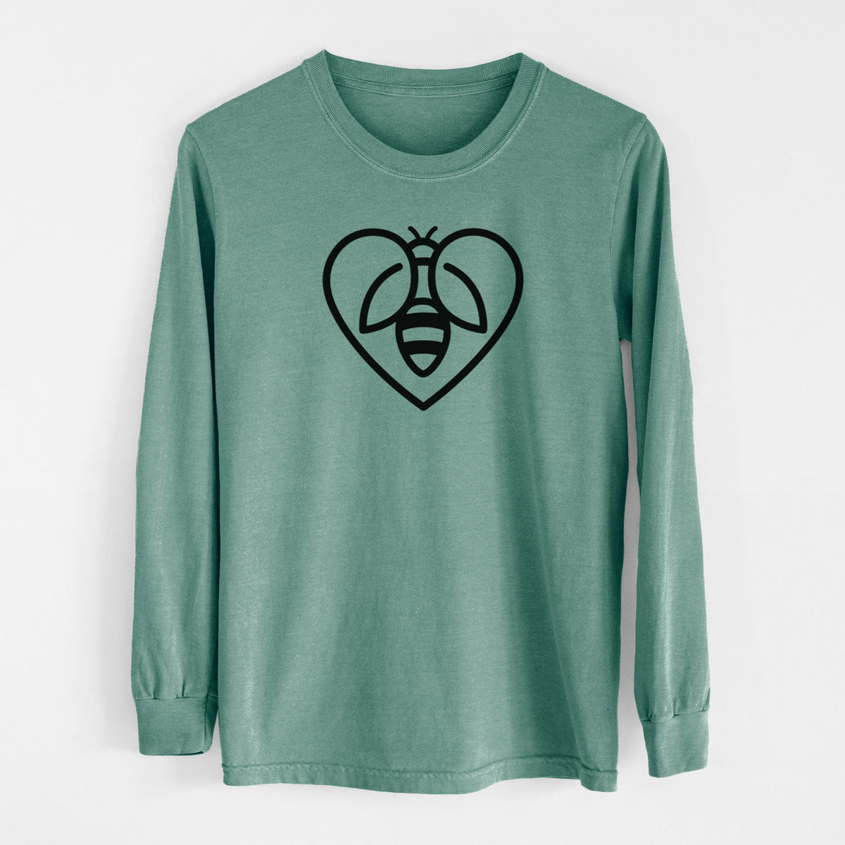 Bee Heart Icon - Men&#39;s Heavyweight 100% Cotton Long Sleeve