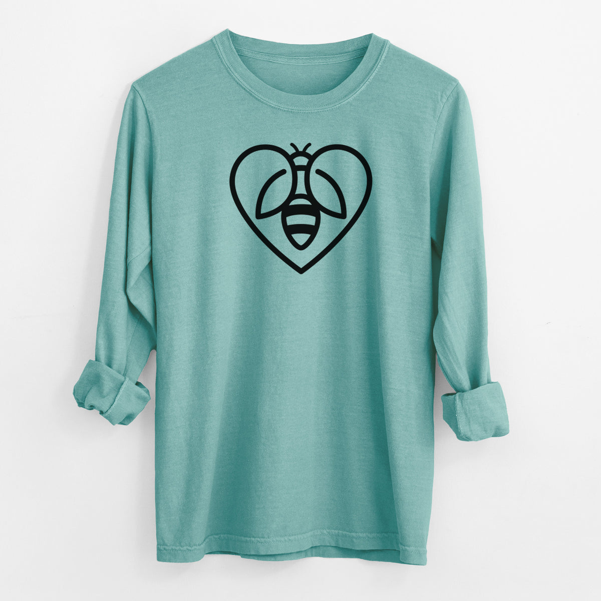 Bee Heart Icon - Men&#39;s Heavyweight 100% Cotton Long Sleeve