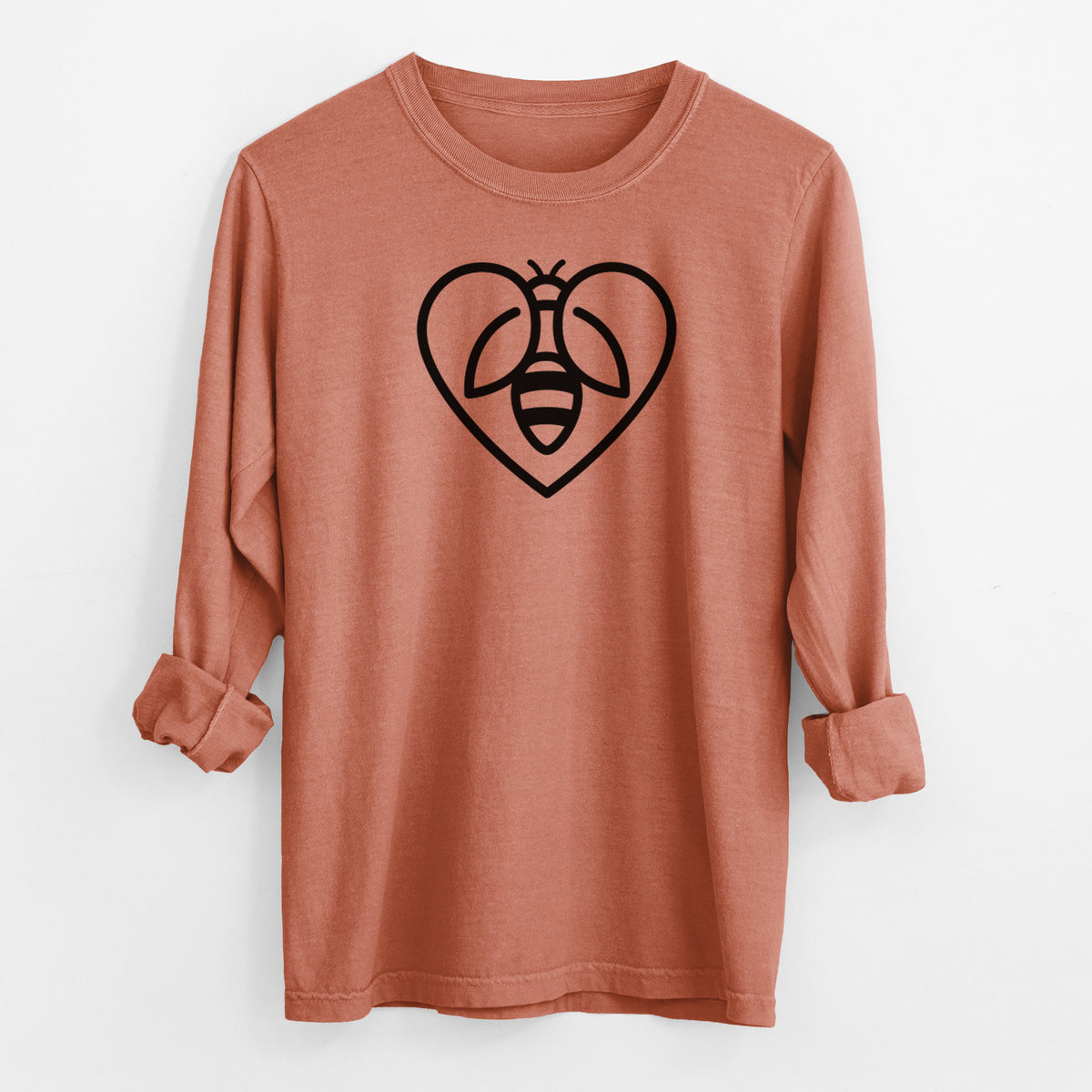 Bee Heart Icon - Men&#39;s Heavyweight 100% Cotton Long Sleeve