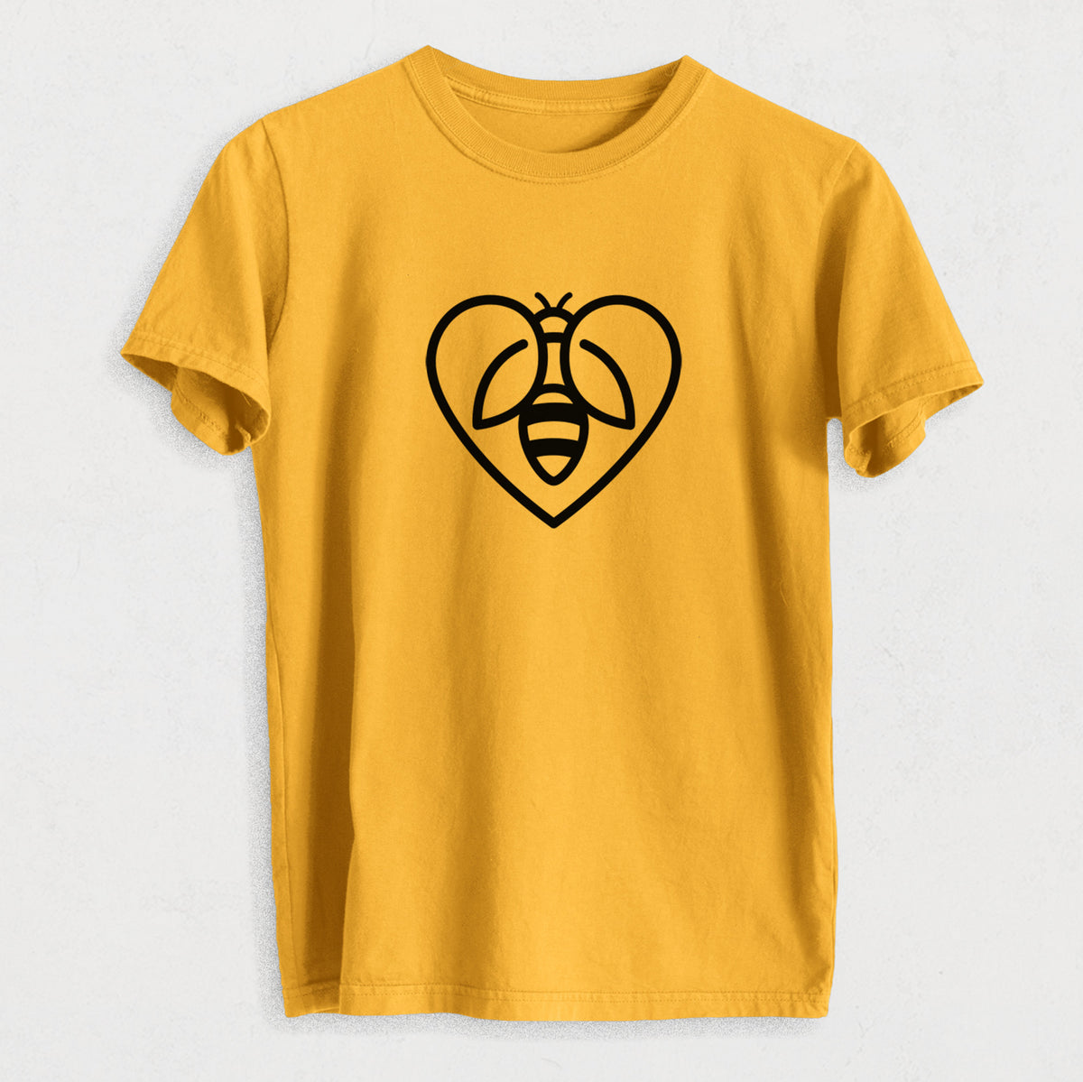 Bee Heart Icon - Heavyweight Men&#39;s 100% Organic Cotton Tee