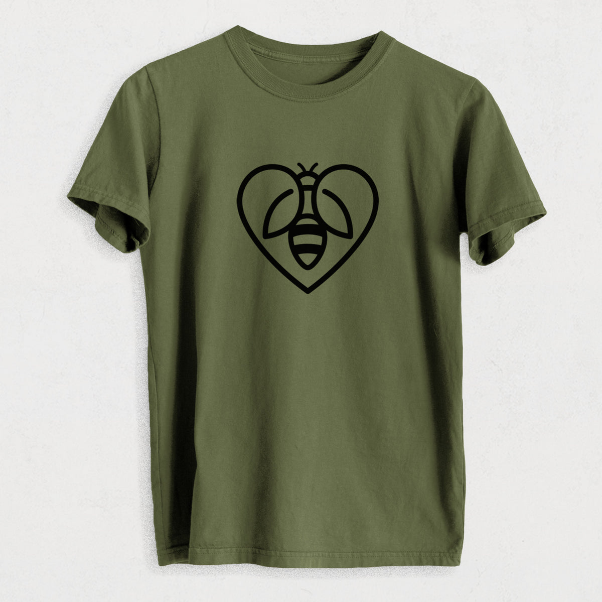 Bee Heart Icon - Heavyweight Men&#39;s 100% Organic Cotton Tee