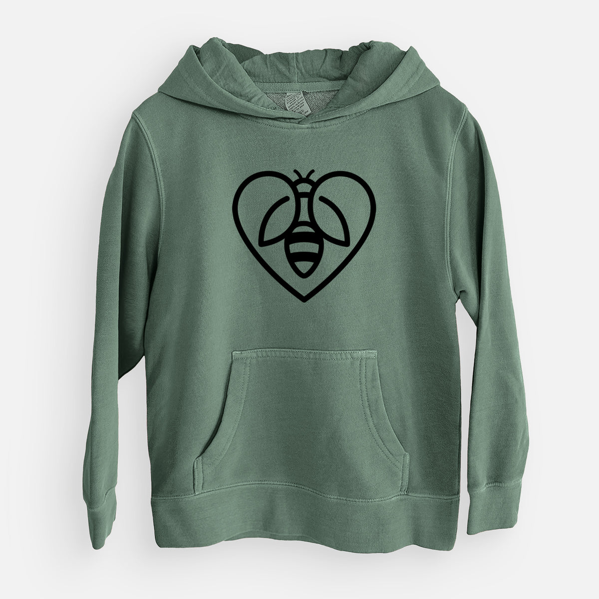 Bee Heart Icon - Youth Pigment Dyed Hoodie