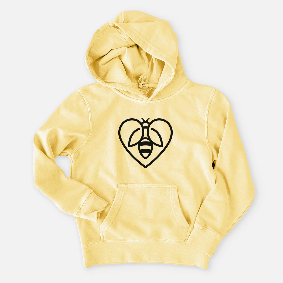 Bee Heart Icon - Youth Pigment Dyed Hoodie