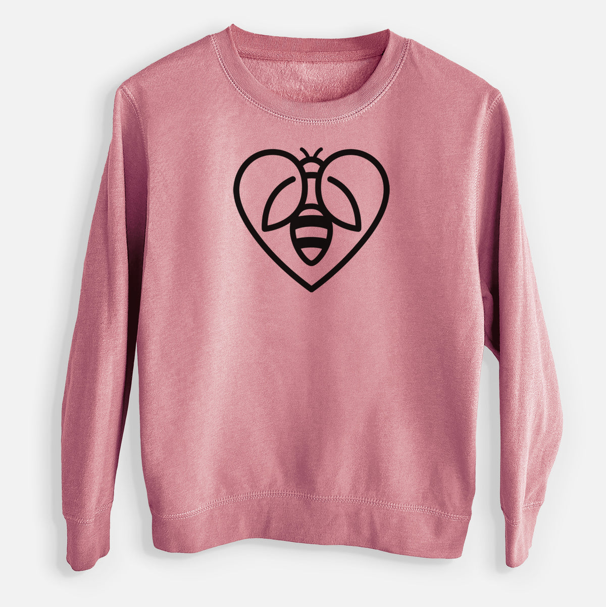 Bee Heart Icon - Youth Lightweight Crewneck Sweatshirt