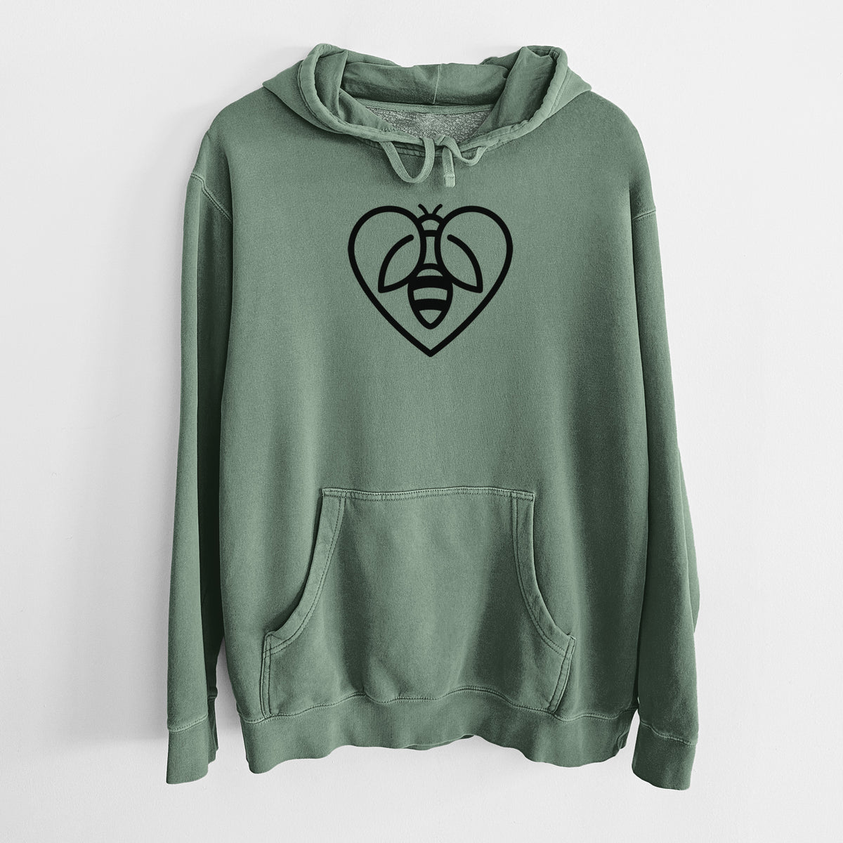 Bee Heart Icon - Unisex Pigment Dyed Hoodie