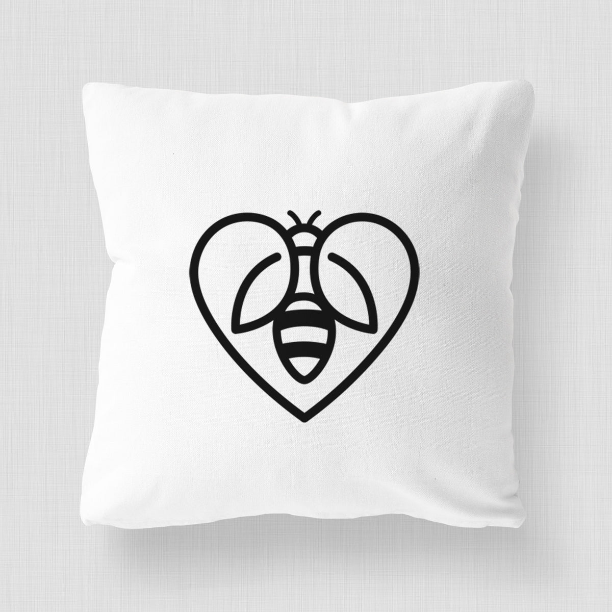 Bee Heart Icon - Throw Pillow Cover