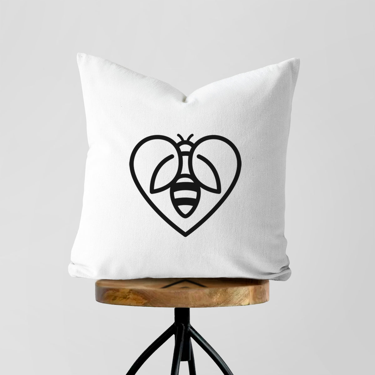 Bee Heart Icon - Throw Pillow Cover