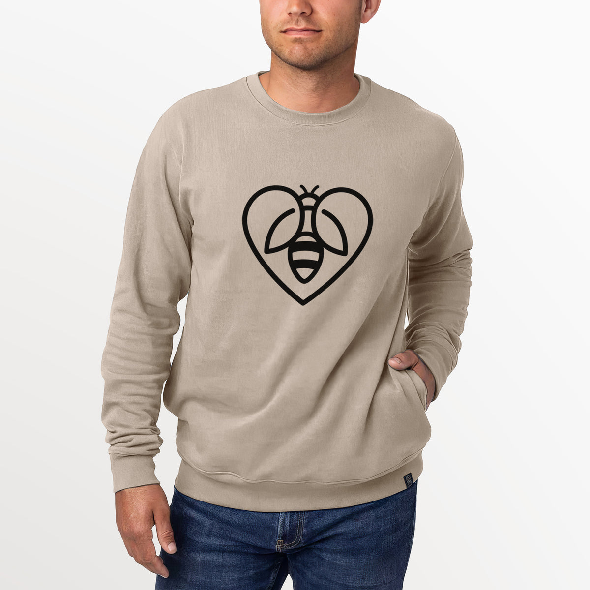 Bee Heart Icon  - Unisex Reclaimed Crewneck Sweatshirt