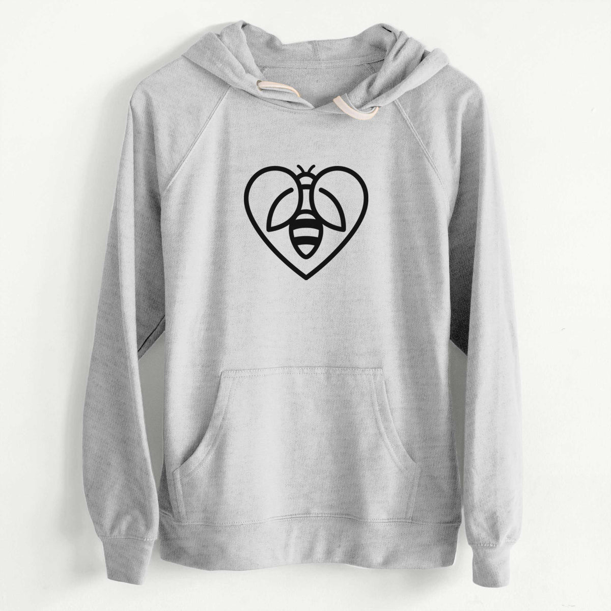 CLEARANCE - Bee Heart Icon  - Unisex Slim Fit Loopback Terry Hoodie