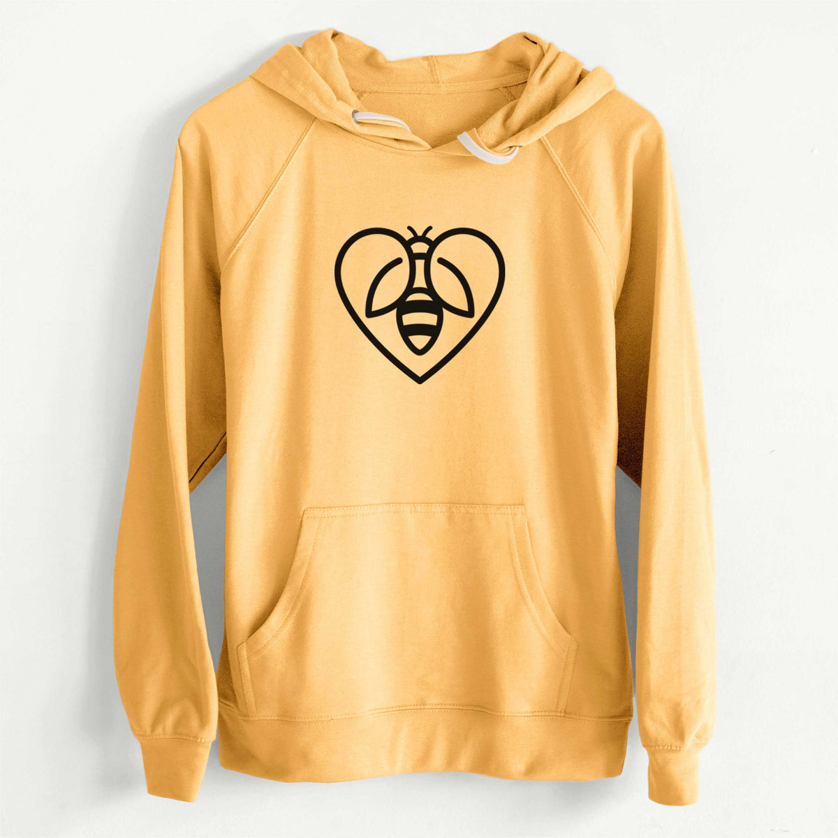 CLEARANCE - Bee Heart Icon  - Unisex Slim Fit Loopback Terry Hoodie