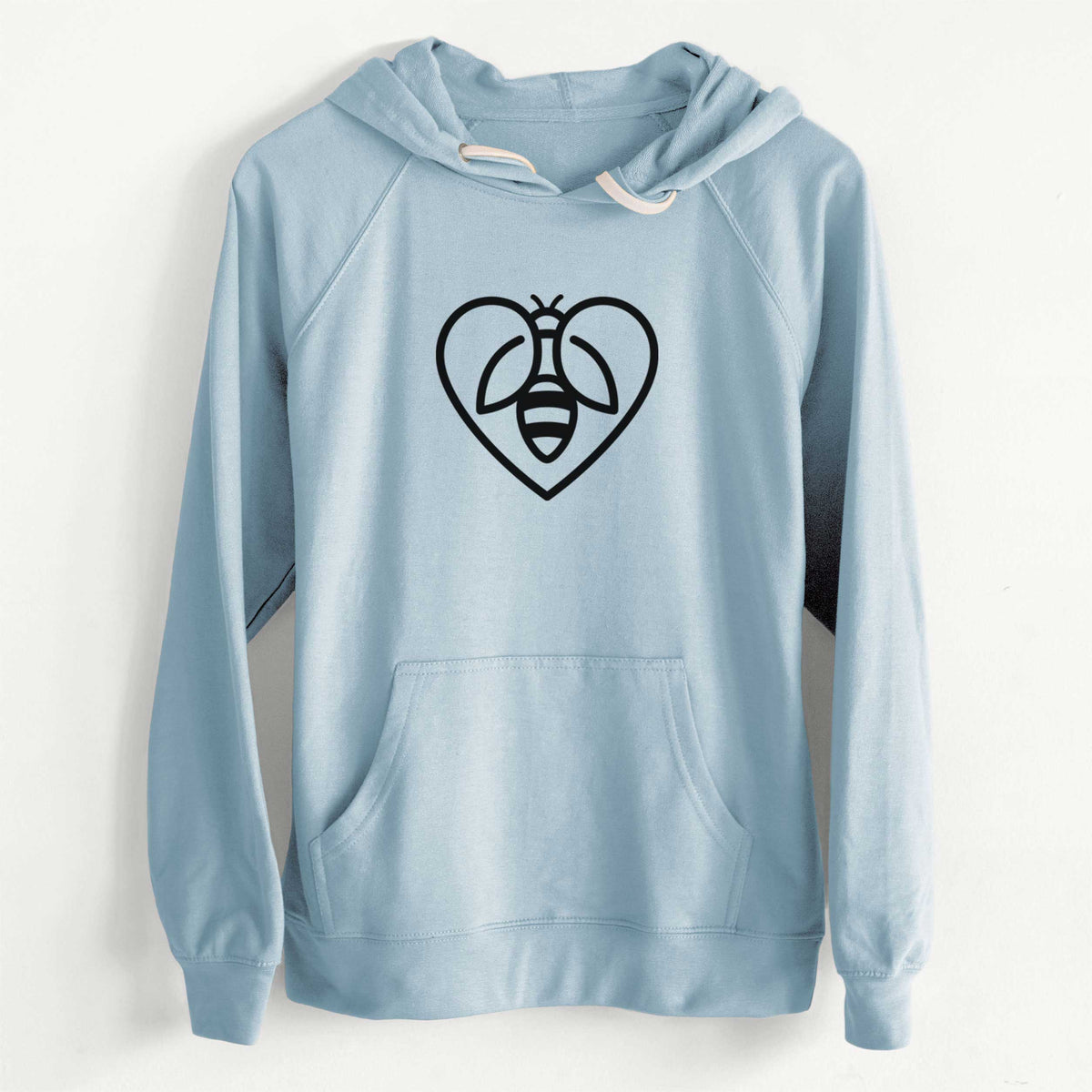 CLEARANCE - Bee Heart Icon  - Unisex Slim Fit Loopback Terry Hoodie