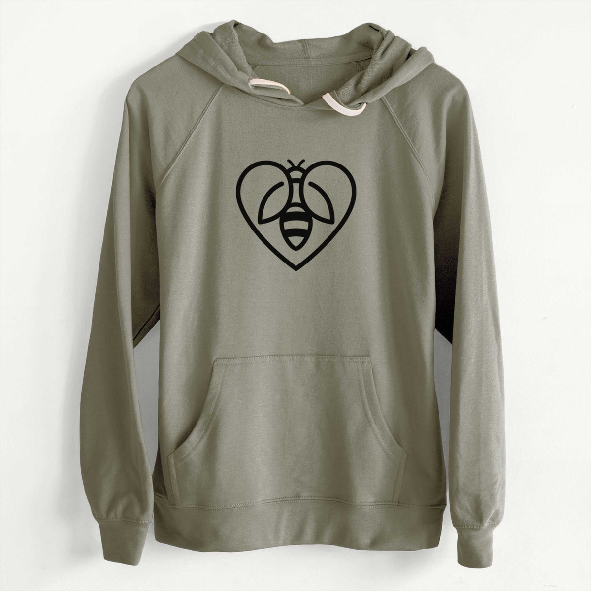 CLEARANCE - Bee Heart Icon  - Unisex Slim Fit Loopback Terry Hoodie