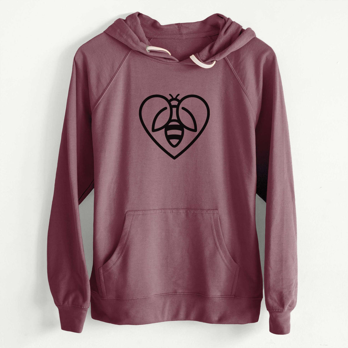 CLEARANCE - Bee Heart Icon  - Unisex Slim Fit Loopback Terry Hoodie