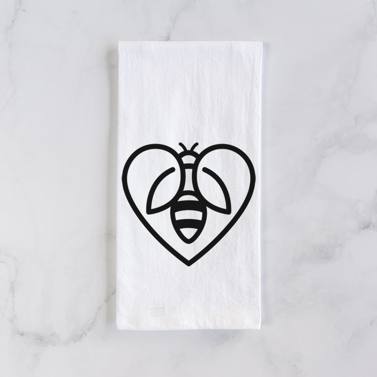 Bee Heart Icon Tea Towel