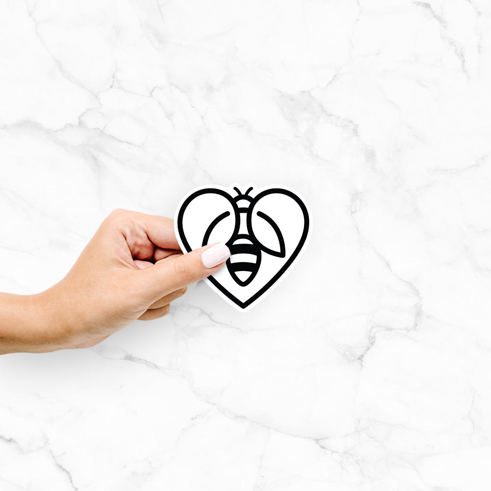 Bee Heart Icon - Decal Sticker