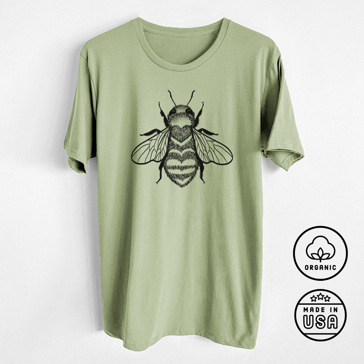 CLOSEOUT - Bee Love - Unisex Crewneck - Made in USA - 100% Organic Cotton