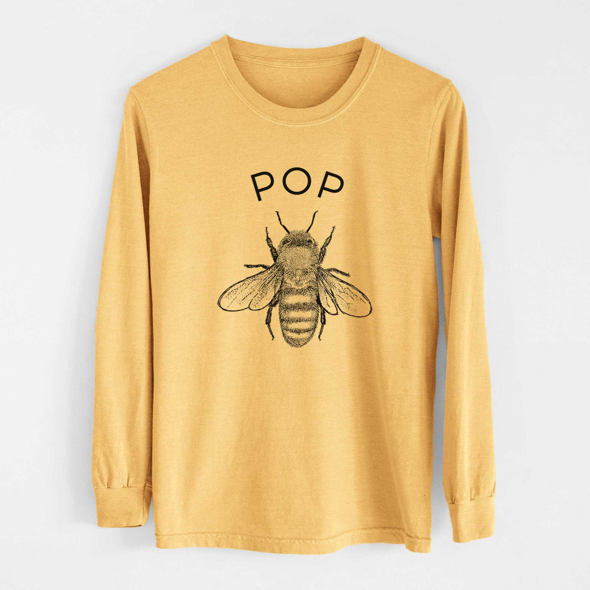 Pop Bee - Men&#39;s Heavyweight 100% Cotton Long Sleeve