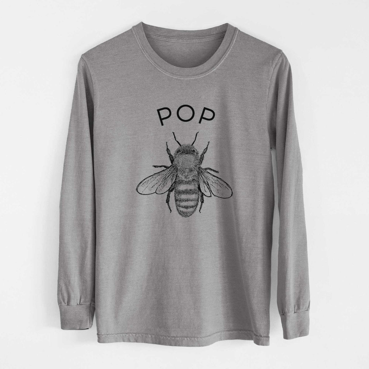 Pop Bee - Men&#39;s Heavyweight 100% Cotton Long Sleeve