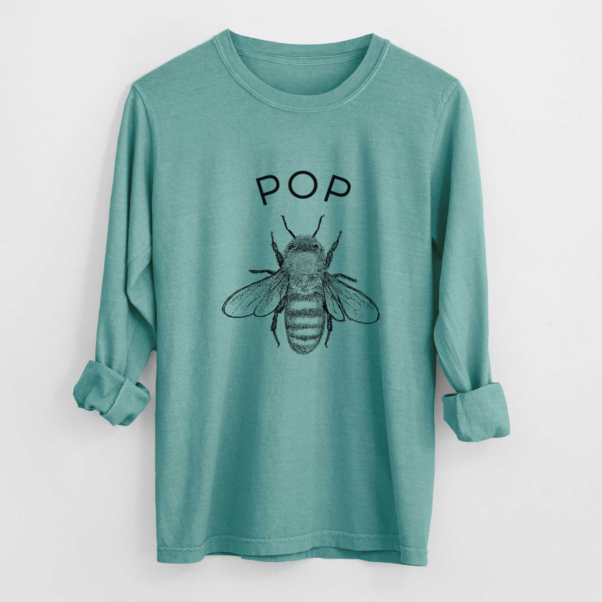 Pop Bee - Men&#39;s Heavyweight 100% Cotton Long Sleeve