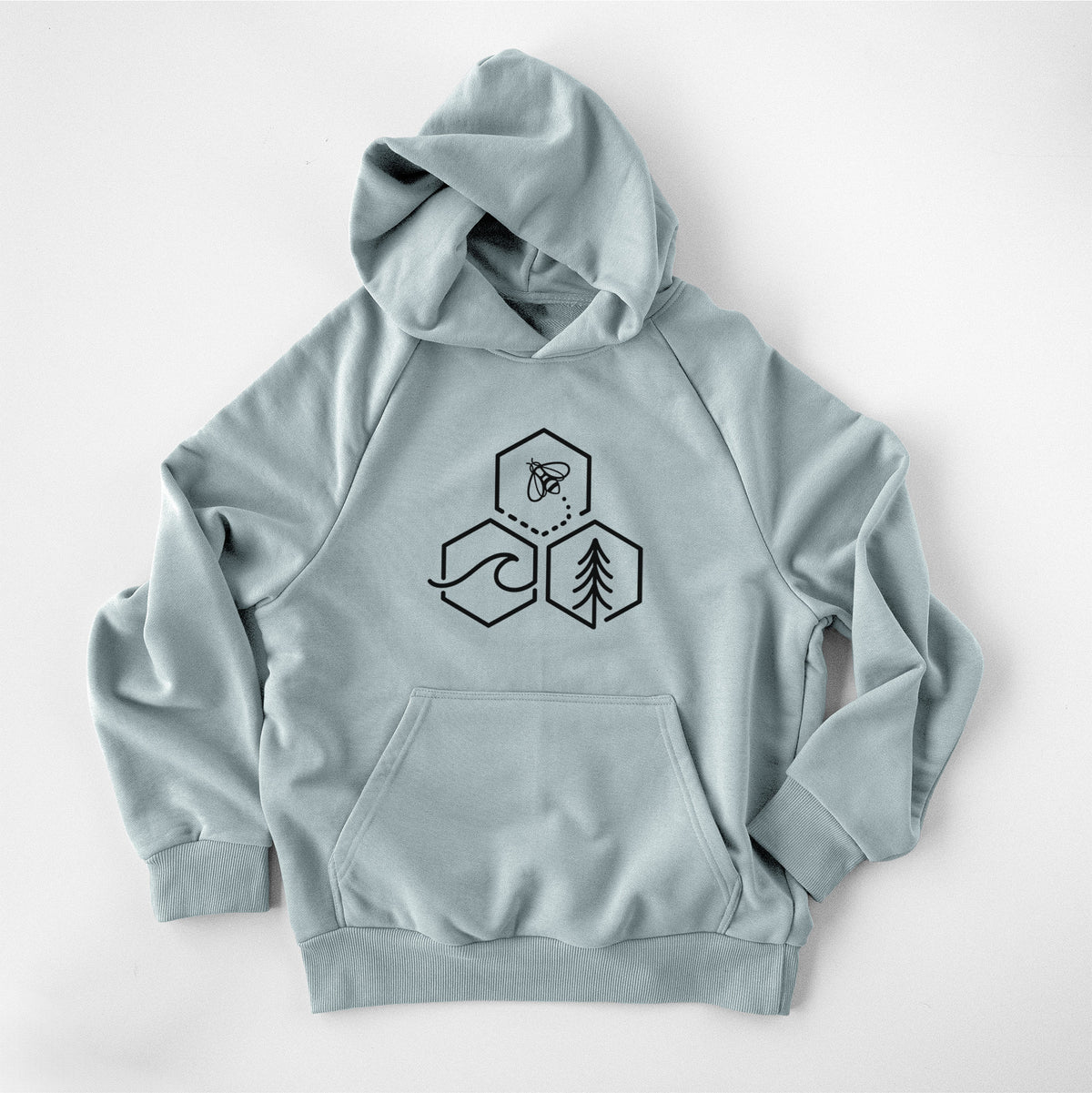 Bee-Sea-Tree Triptych - UltraLuxe Heavyweight French Terry Hoodie