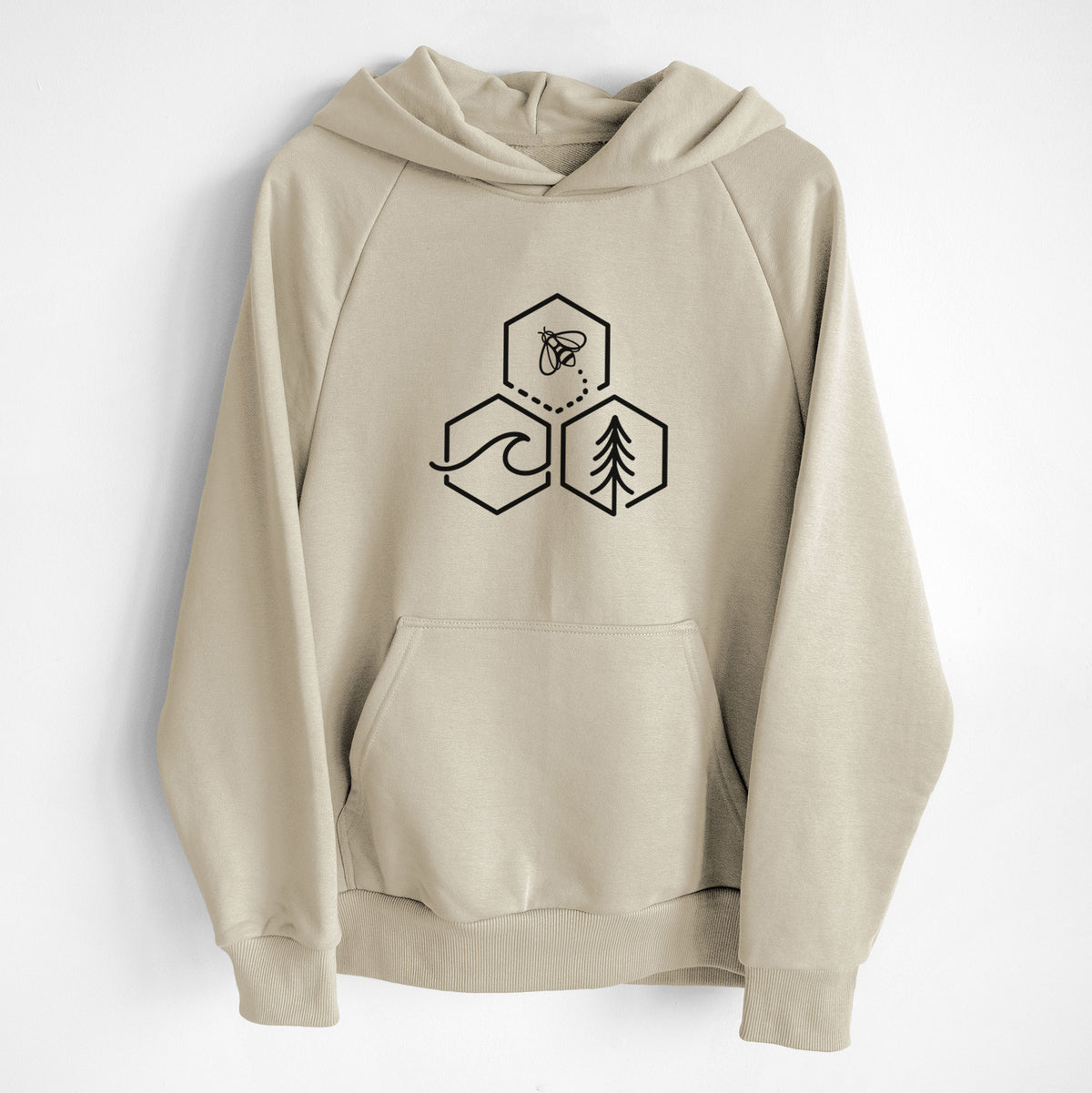 Bee-Sea-Tree Triptych - UltraLuxe Heavyweight French Terry Hoodie
