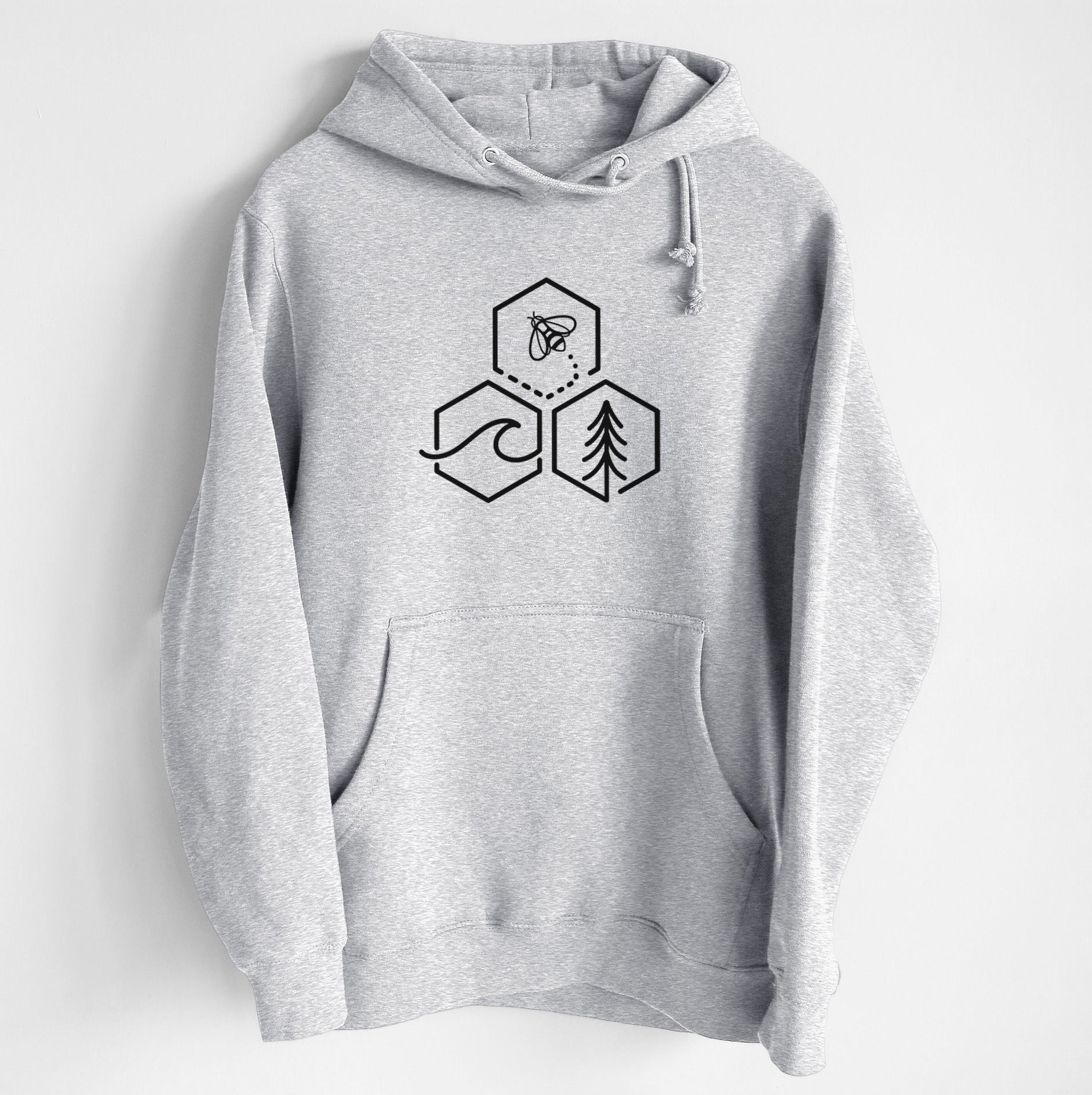 Bee-Sea-Tree Triptych - Heavyweight Fleece Hoodie