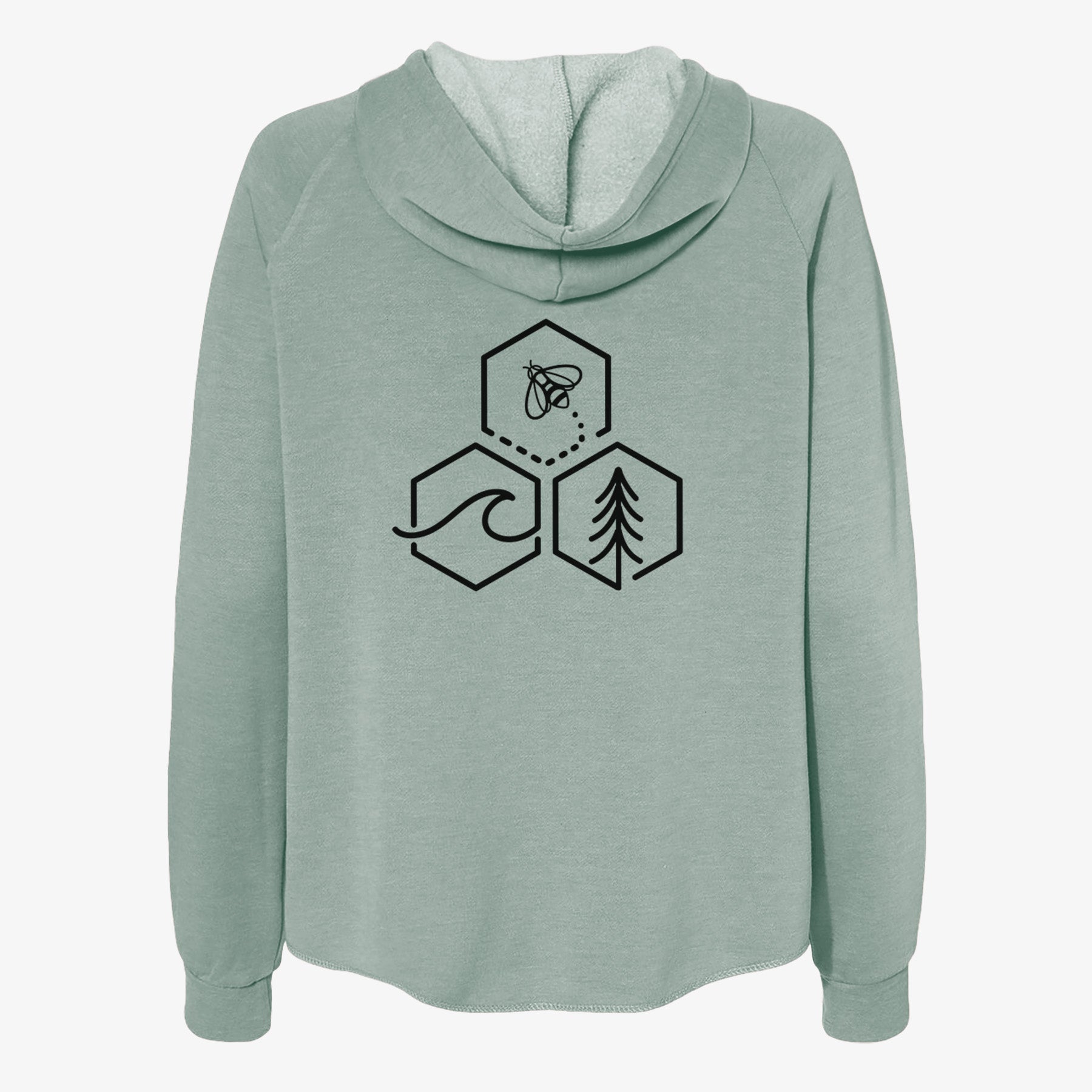Bee-Sea-Tree Triptych - Women's Cali Wave Zip-Up Sweatshirt