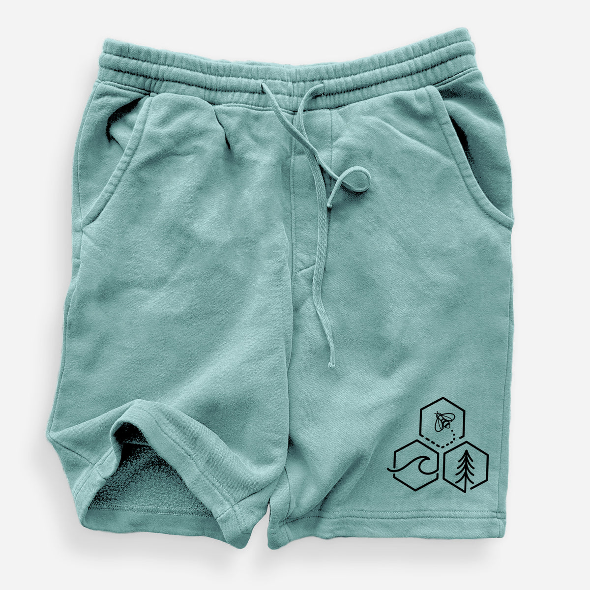 Bee-Sea-Tree Triptych - Unisex Pigment Dyed Shorts
