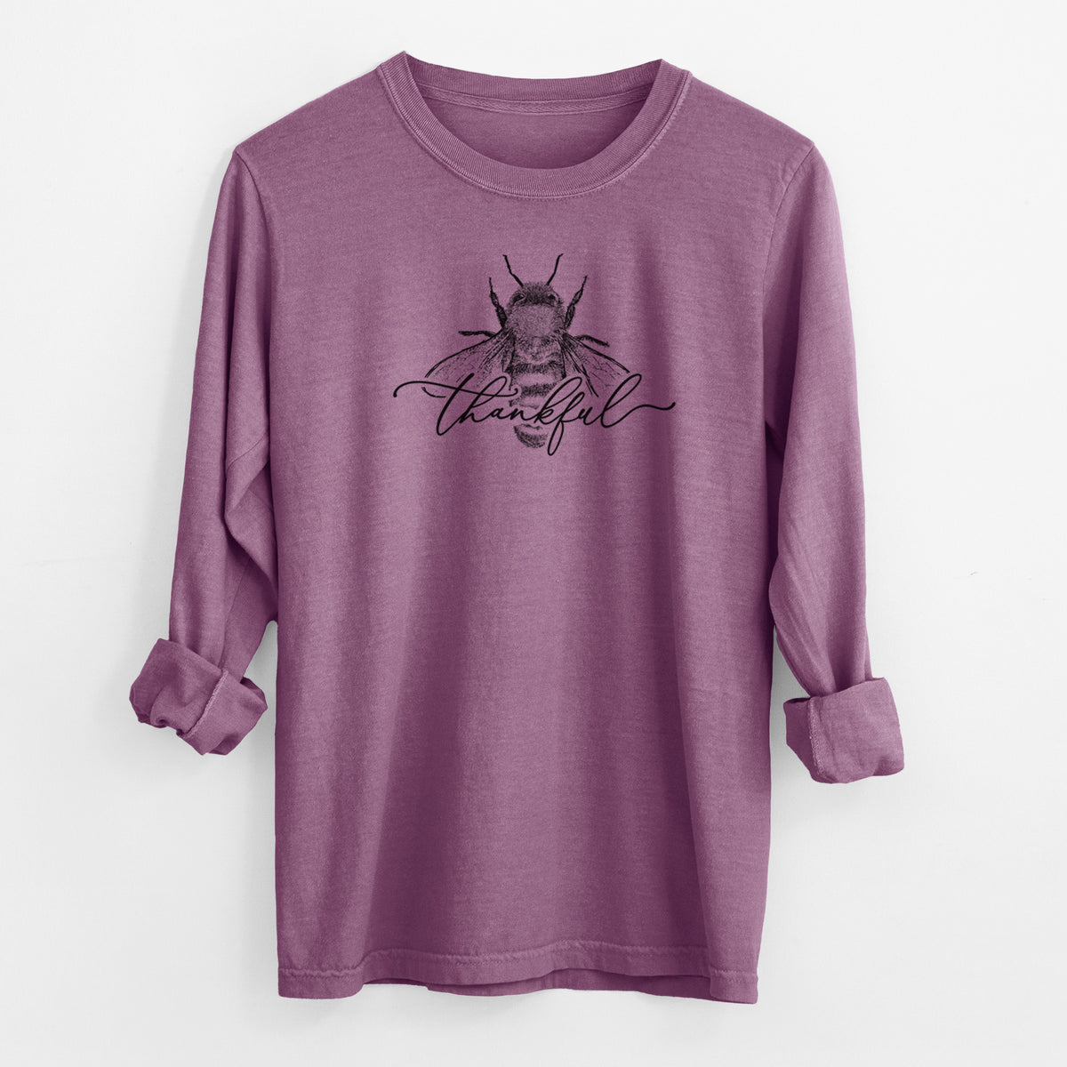 Bee Thankful - Men&#39;s Heavyweight 100% Cotton Long Sleeve