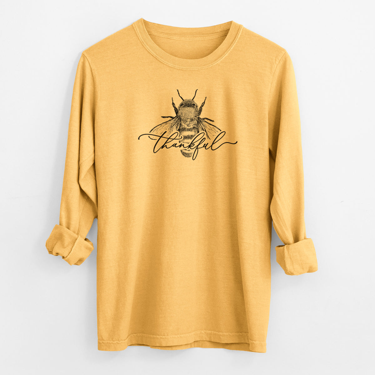 Bee Thankful - Men&#39;s Heavyweight 100% Cotton Long Sleeve