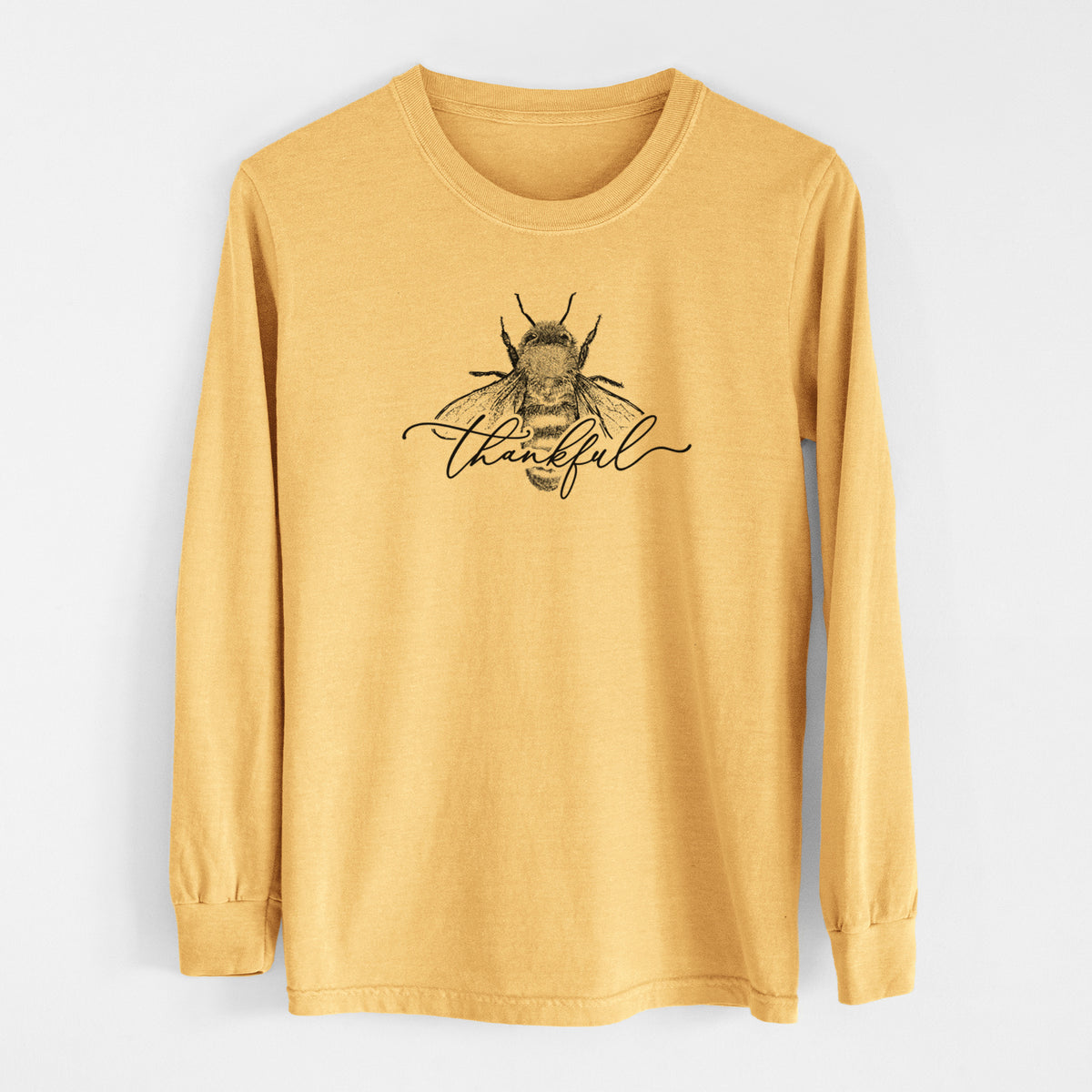 Bee Thankful - Men&#39;s Heavyweight 100% Cotton Long Sleeve