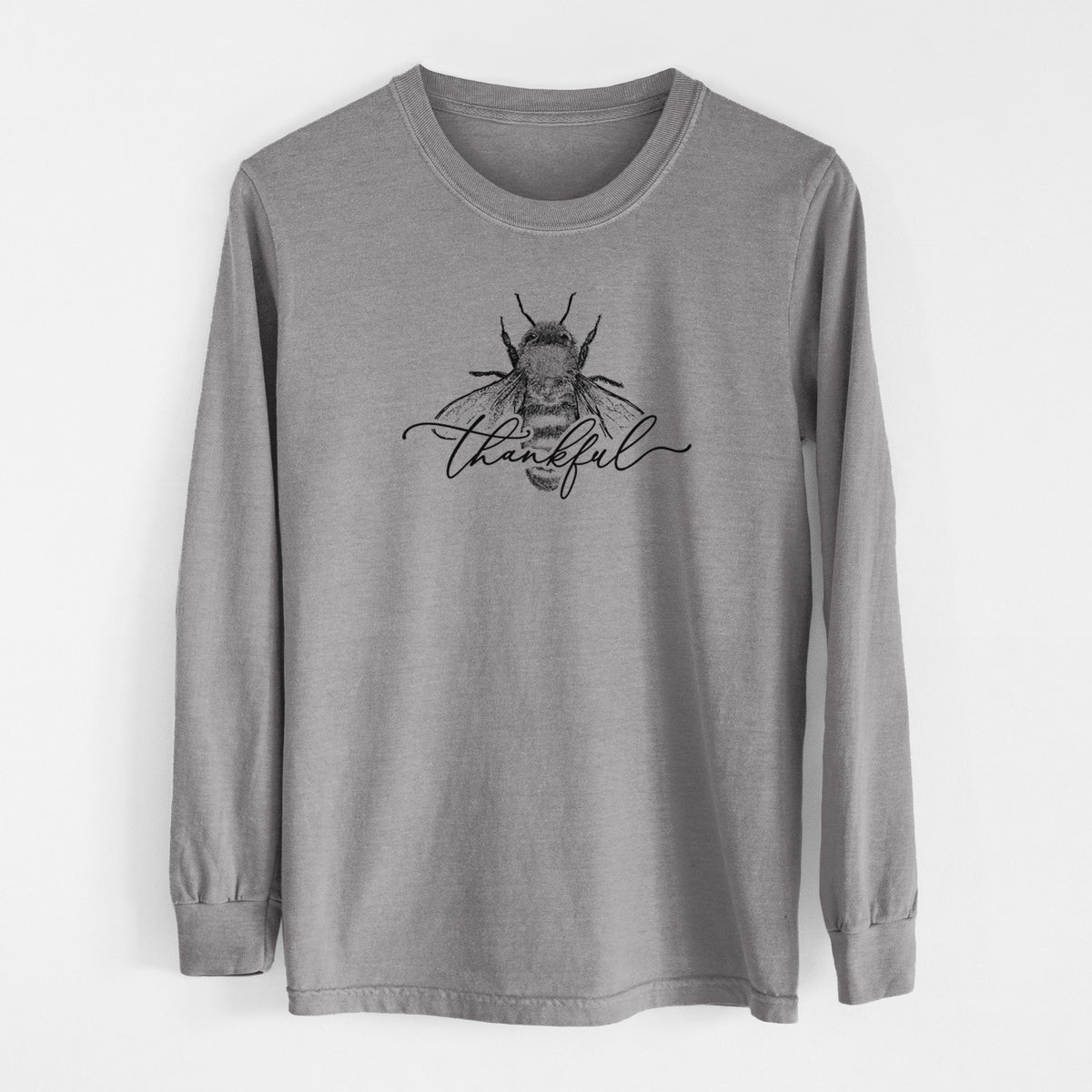 Bee Thankful - Men&#39;s Heavyweight 100% Cotton Long Sleeve