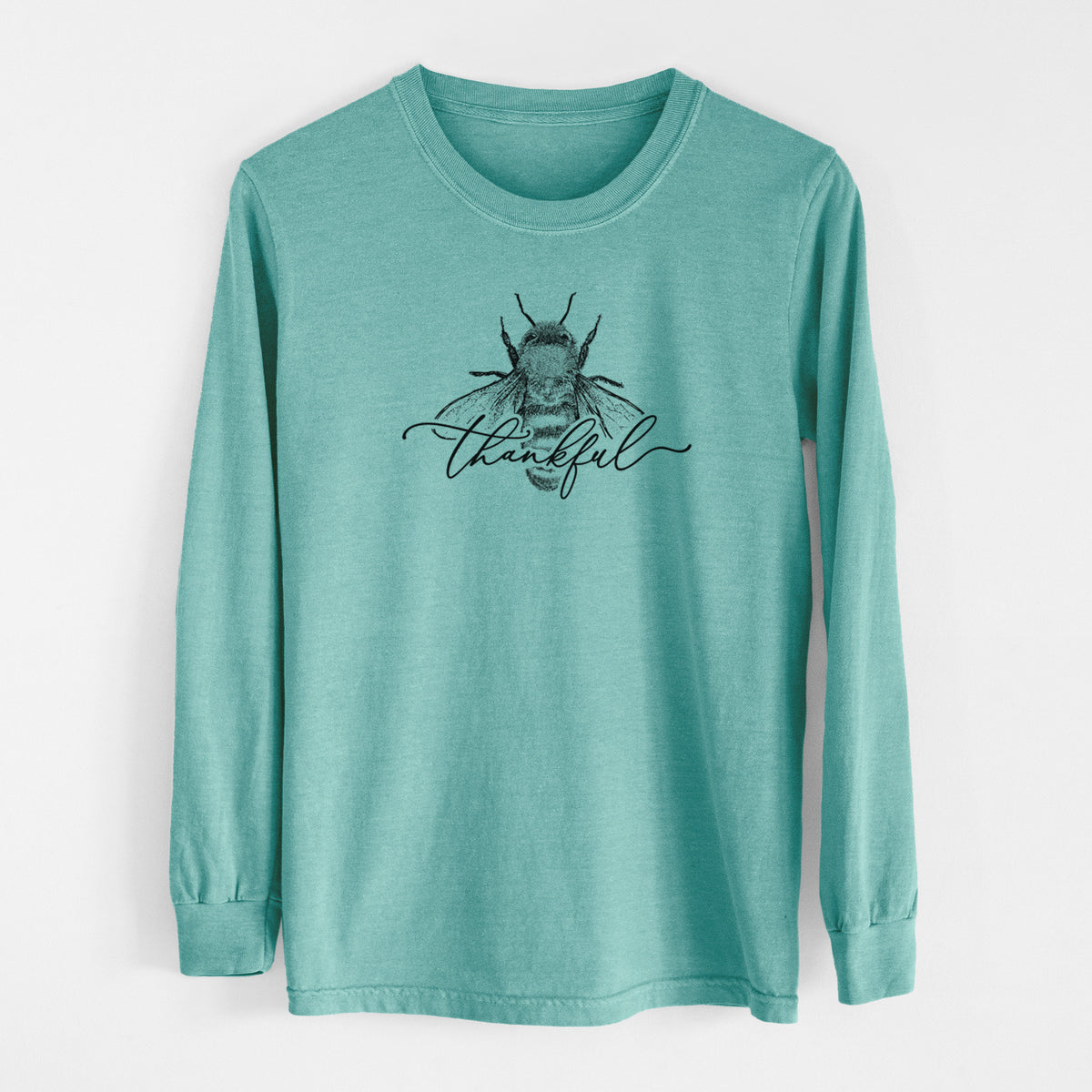 Bee Thankful - Men&#39;s Heavyweight 100% Cotton Long Sleeve